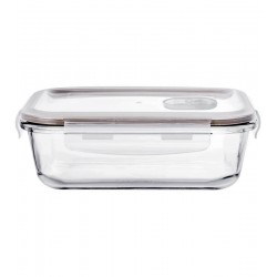 Porta Mantimento 1520ml 22,7cm Por 17,2cm Hermético Retangular Em Vidro Borossilicato Com Tampa